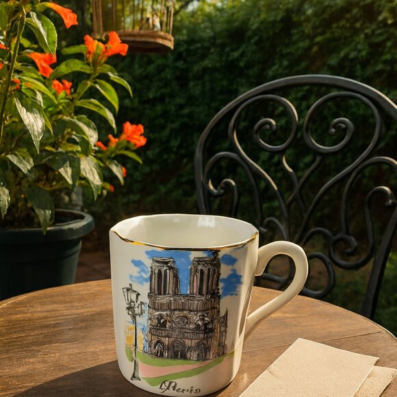 NEM Decor France Espresso Cup | Notre Dame Motif | Souvenir Mug | Paris - Picture 1 of 6